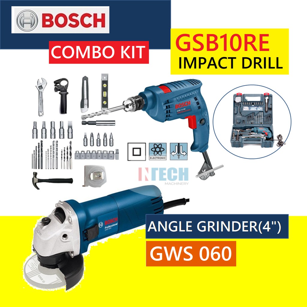 Bosch Combo Kit Gsb10re Gws060 Impact Drill C W Angle Grinder