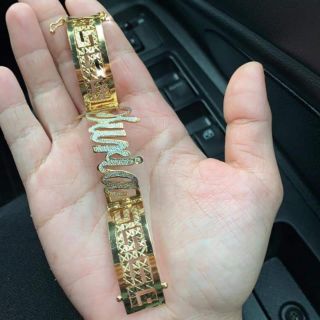  GELANG  TANGAN GUCCI  UKIR NAMA EMAS  INDO SEBIJI MCM EMAS  