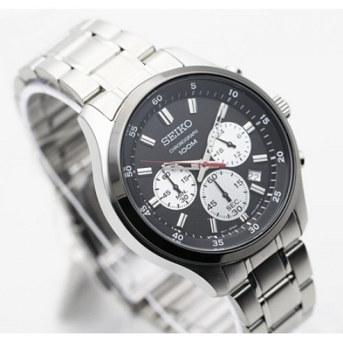 Seiko Men's Chronograph Stainless Steel Band Watch SKS593P1 (Silver &  Black) | Shopee Malaysia