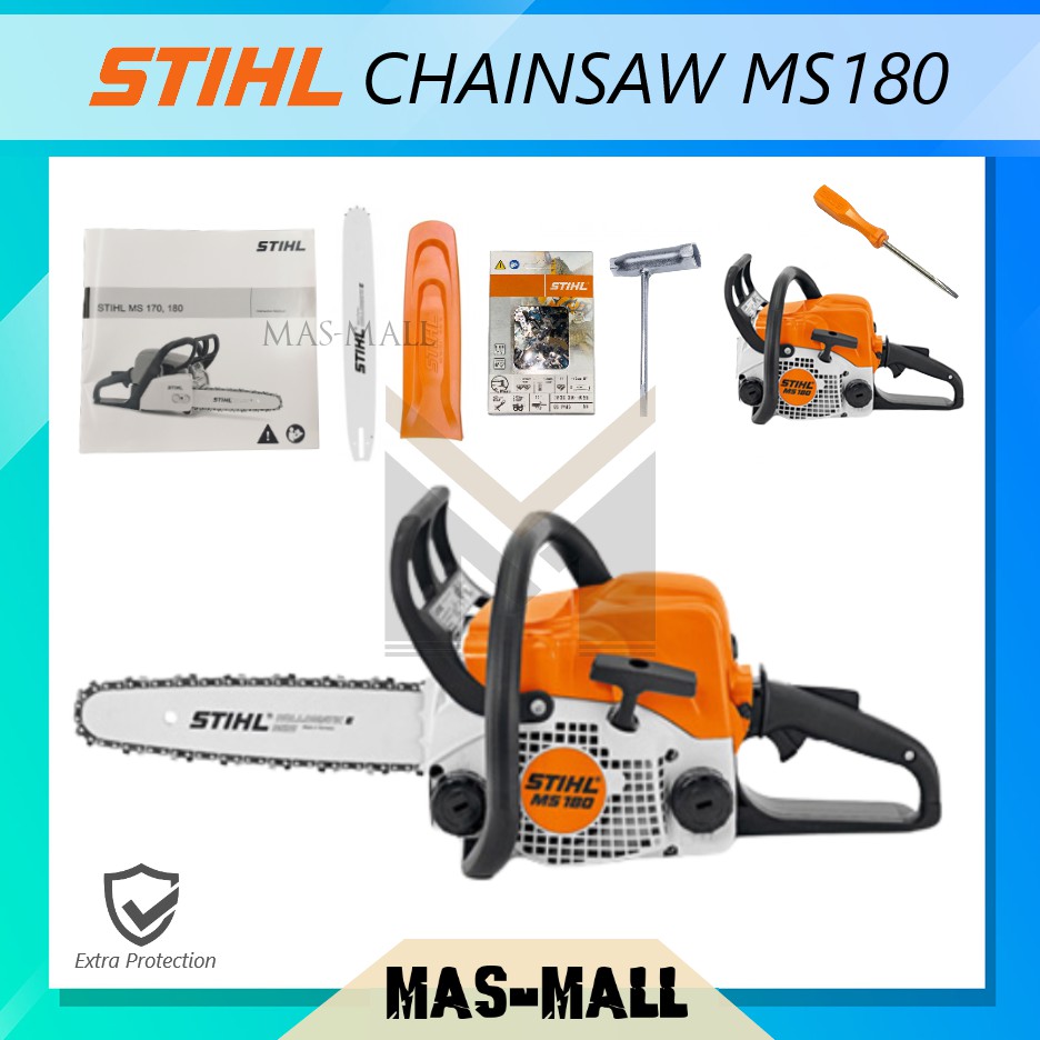 Stihl Ms180 Chainsaw With 12 14 16 18 Guide Bar And Saw Chain 100 Original And Ready Stock Shopee Malaysia