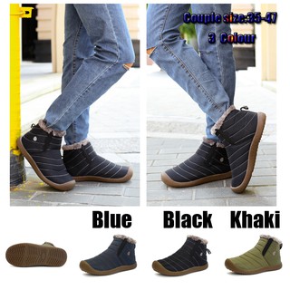Women Flat Snow Shoes Men Winter Warm Ankle Boots Men's Waterproof Cotton Boots Women Flat Snow Shoes Men Winter Warm Ankle Boots Men's Waterproof Cotton Boots