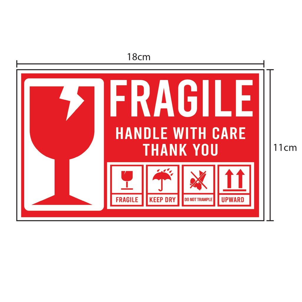 Warning Fragile sticker 18cmx11cm | Shopee Malaysia