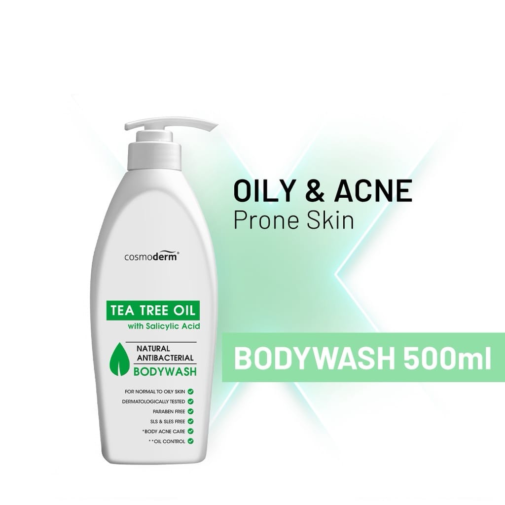 COSMODERM TEA TREE OIL BODY WASH 500mL[EXP: 4/2028]