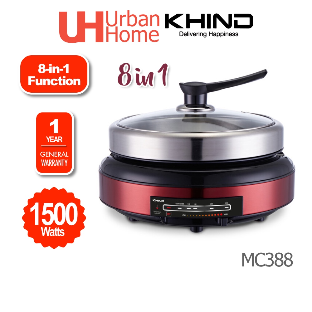 Khind 8 in 1 Multi Cooker Hotpot BBQ Steamer Fryer MC388