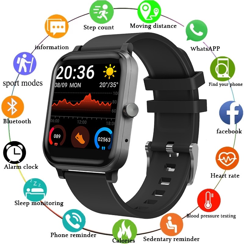 【Ready stock】Xiaomi 2022 New Smart Watch Men Women Sport Fitness Heart Rate Blood Pressure Monitoring Waterproof Watch Men SmartWatch For Android ios jam tangan perempuan jam tanga