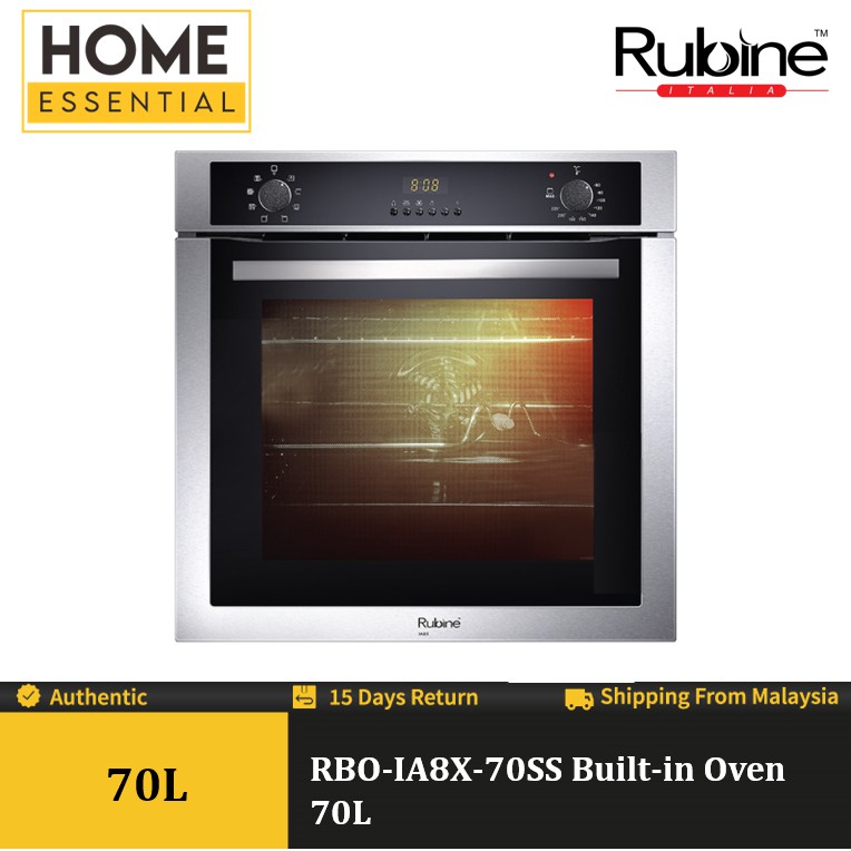 RUBINE BuiltIn Oven 8 Functions Mechanical + Digital Control (70L) RBO