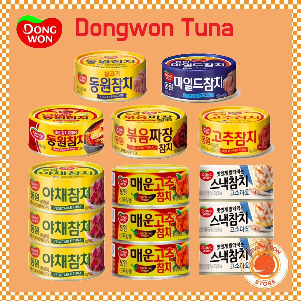 [Dongwon] Korean Canned Tuna Light Standard, Mayo, Mild, Kimchi