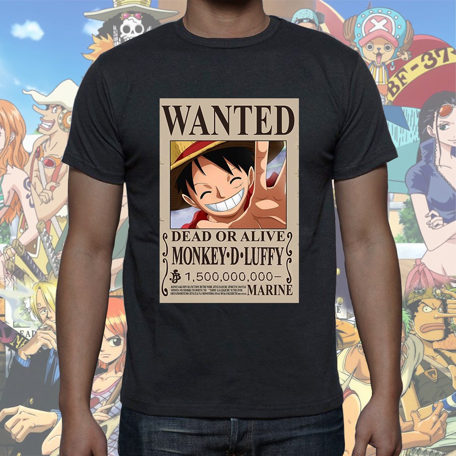 One Piece Monkey D. Luffy's Wanted Poster T-Shirt Men | Shopee Malaysia