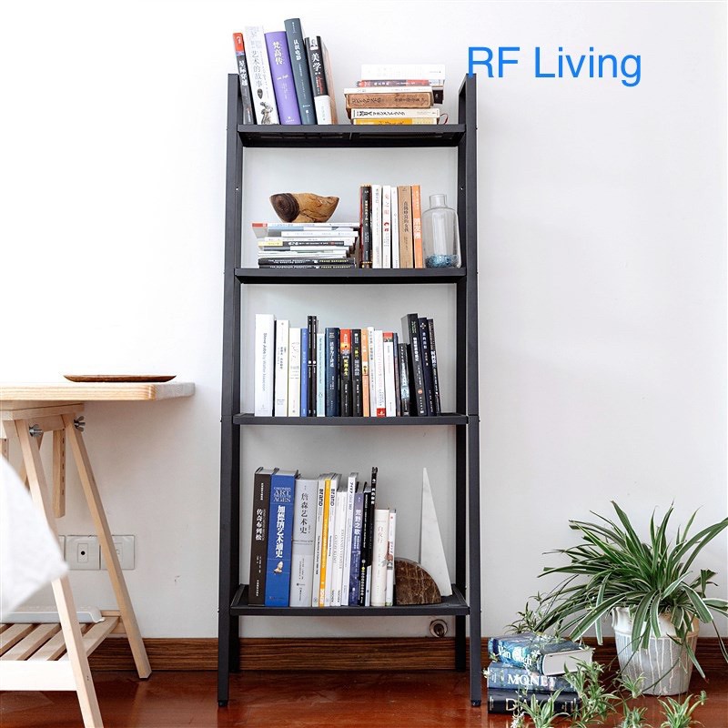 RF Living 4 Tier Ladder shape SHELF Multipurpose Metal Mesh Shelf Metal Storage Shelves Rack Bookshelf Office Rak Besi