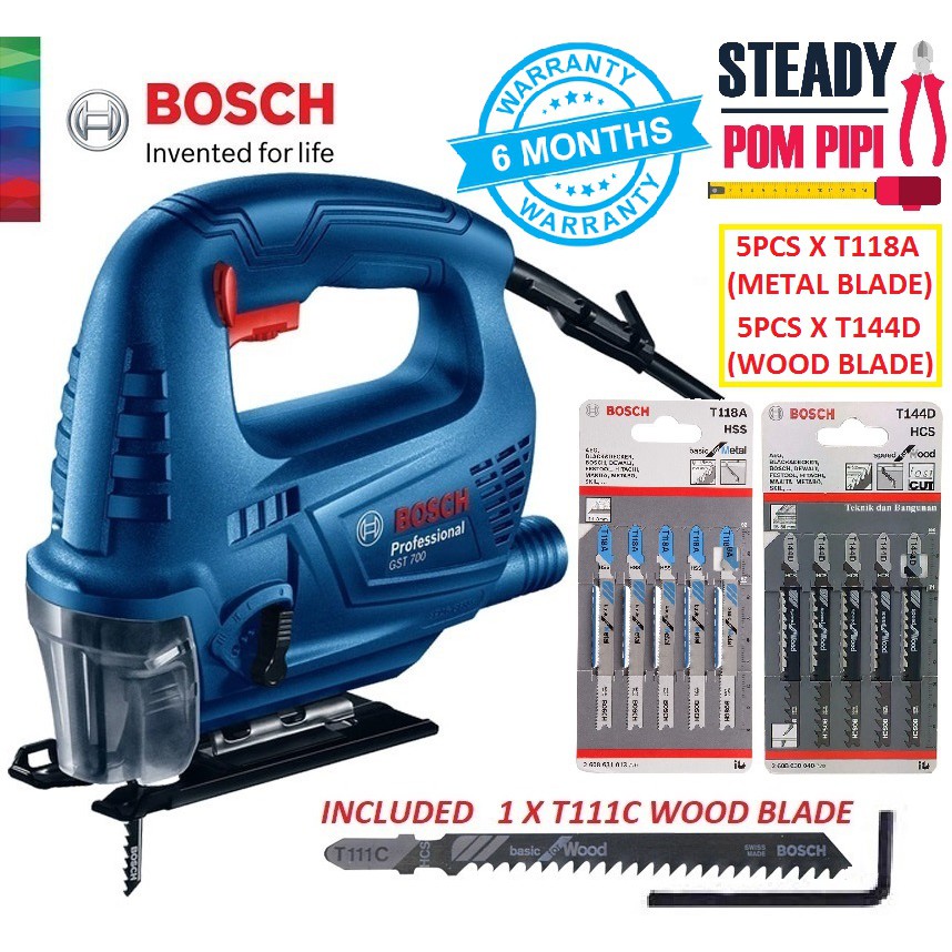 BOSCH GST 700 JIGSAW 500W WITH VACUUM CONNECTION / GST700 / MESIN