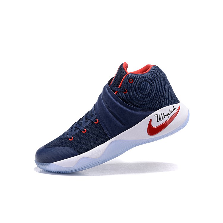 kyrie red white and blue shoes