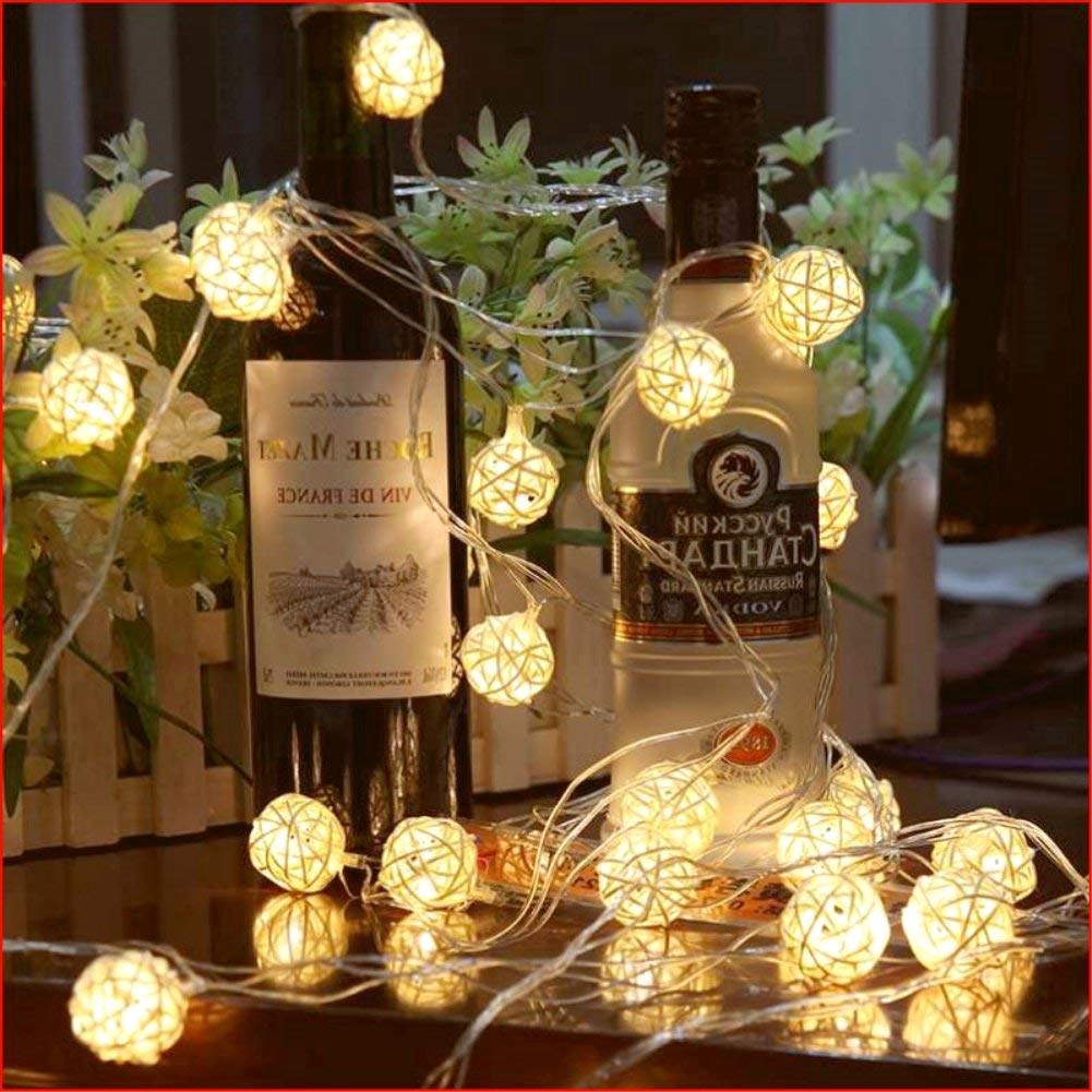 20 LED Rattan Ball String Lights Home Garden Fairy Lamp Party Decor Warm White 