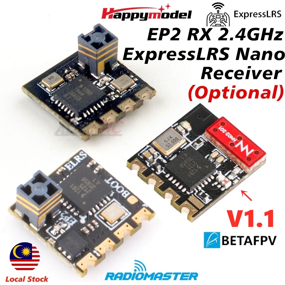 Happymodel Radiomaster Betafpv EP2 RX 2.4GHz ExpressLRS Nano Receiver