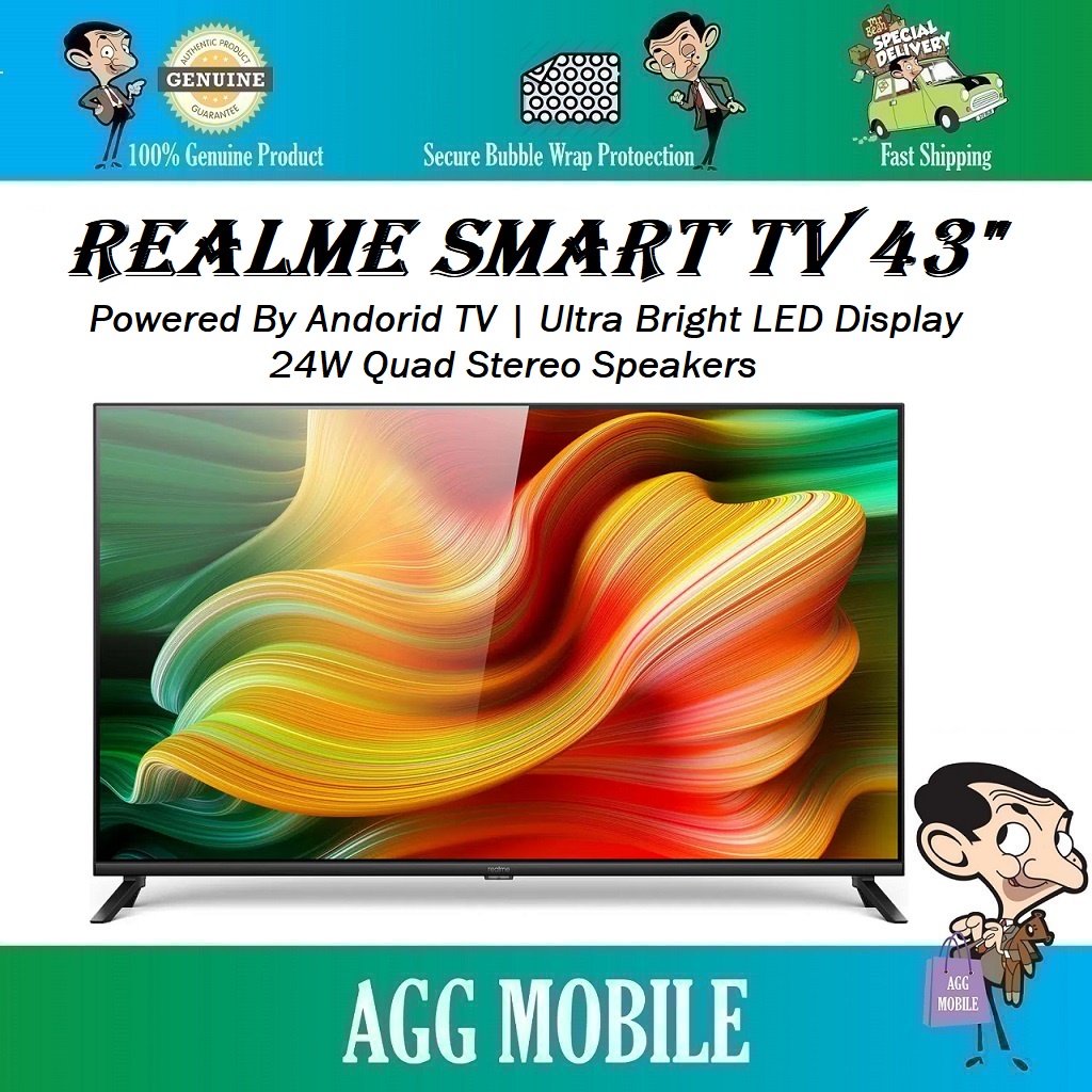 Realme Smart TV 43-inch, Smart Android TV (Built-in Google Service, Google Play, Youtube & Netflix) - 1 Year Warranty