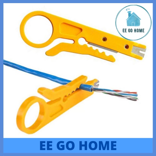 Wire Stripper Network Stripping Knife Pressing Line RJ45 Cat5 Cable Tool Mini Yellow