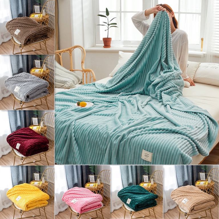 Selimut Baldu Gebu Big Size Flannel Velvet Plush Throw Blanket Sofa Office Silky And Comfortable Blanket超暖被单被子毯子毛毯