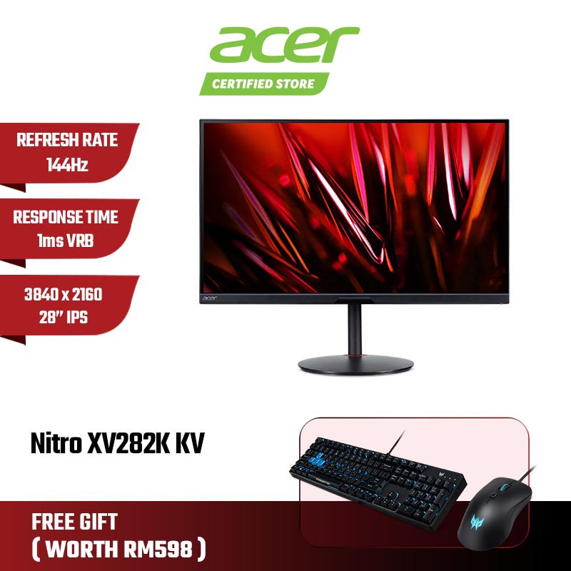 Acer Nitro (XV282K / XV282K KV) 28" IPS 4K UHD 1Ms 144Hz AMD FreeSyncTM ...