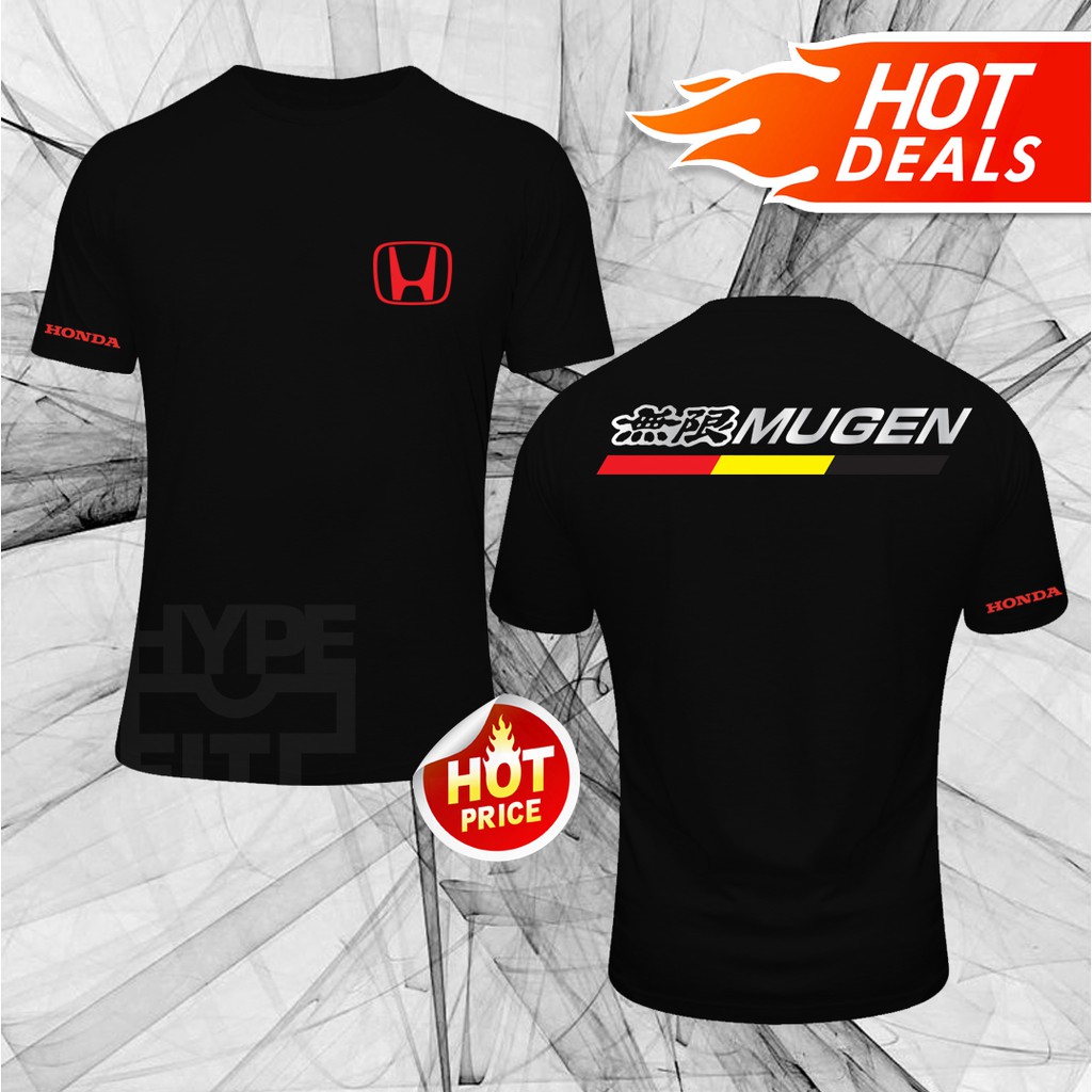 New Honda Mugen Power Racing Hrc Logo T Shirt Ready Stock Black Gray White Color Available Shopee Malaysia