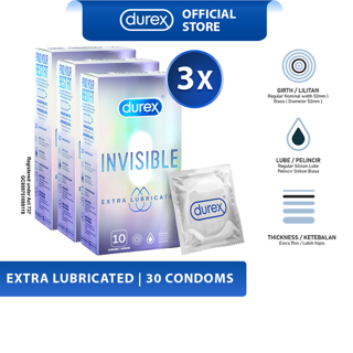 Durex Invisible Extra Lubricated (10's x 3)