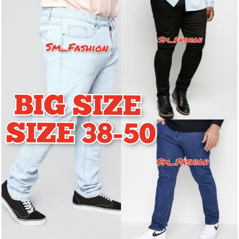 ??[BIG SIZE]??Skinny / Slim fit (SIZE 38-50)Jeans Pant For Men's/Unisex