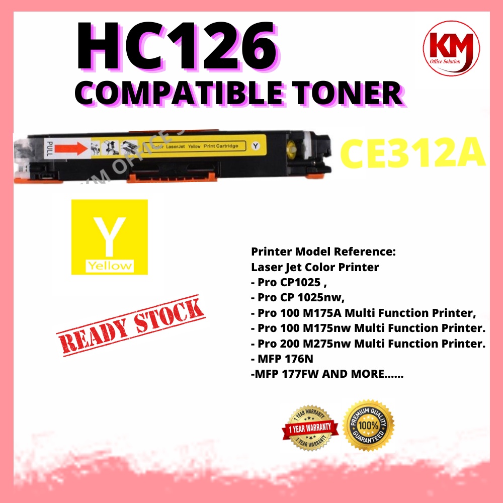YELLOW CE310A CE311A CE312A CE313A 126A HP126A Compatible For HP LaserJet Pro CP1025 CP1025nw 100 M175A M175nw M275 MFP