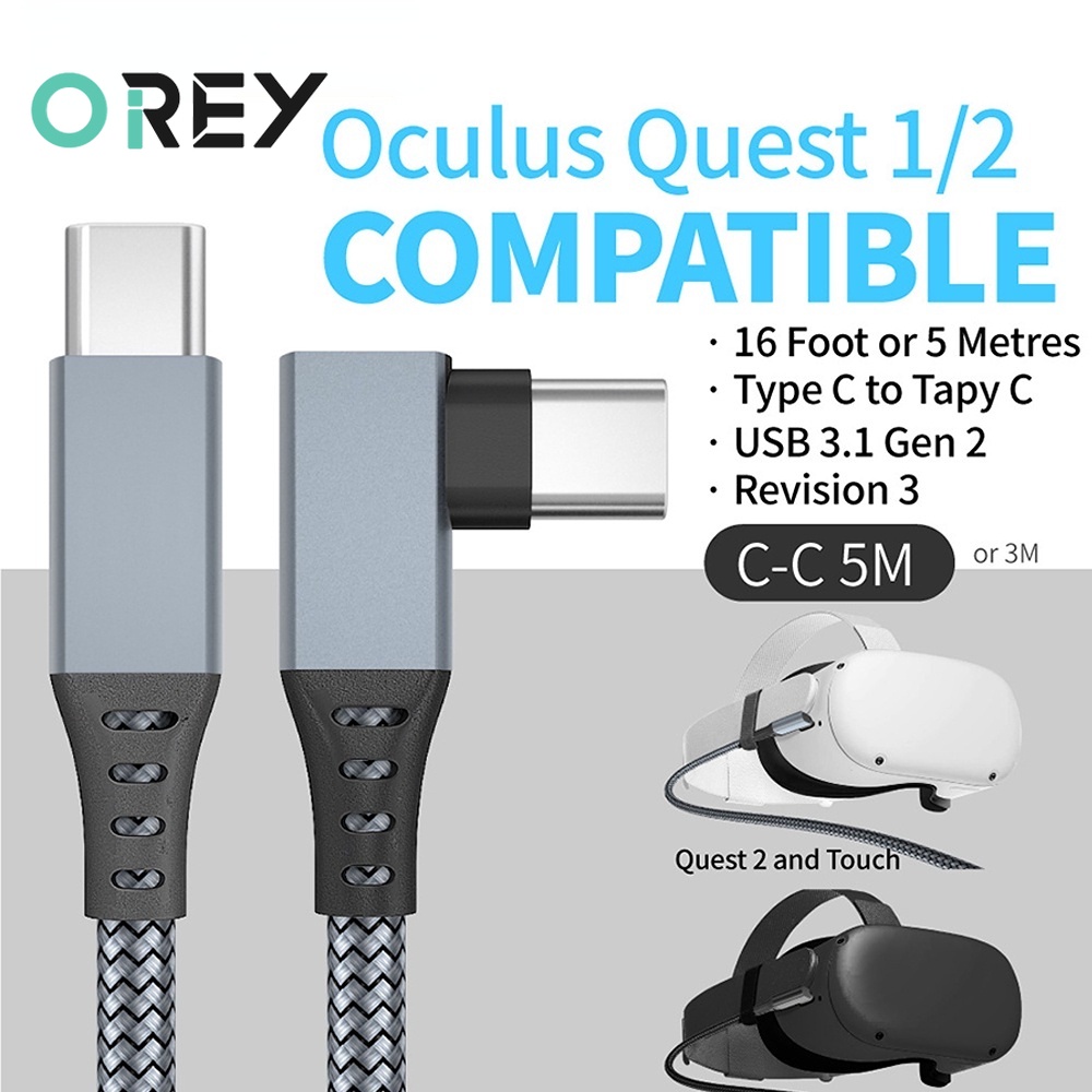 3M/5M/6M 16FT Oculus Quest 2 Link Cable Quest Link USB3.2 Gen1 USB-C Virtual Reality Headset USB-C To USB-C Fast Charging Cable