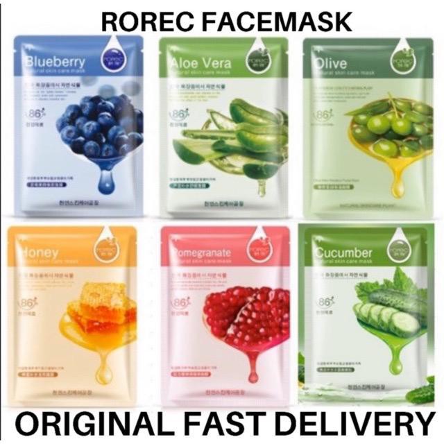 Bioqua Rorec Hchana Facial Mask Sheet Masker Muka Organic Essence Moisturiser Honey Aloe Vera Watson Moisturizer Wajah Shopee Malaysia