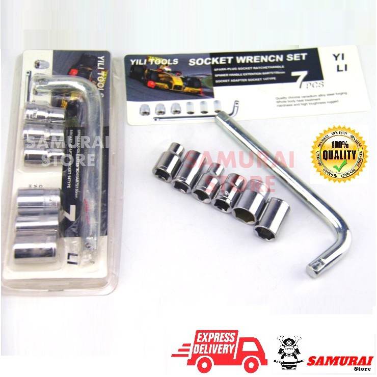 7pcs 1/2" L Type Spanner Box Socket Set Box Set Spanner Wrench Tools
