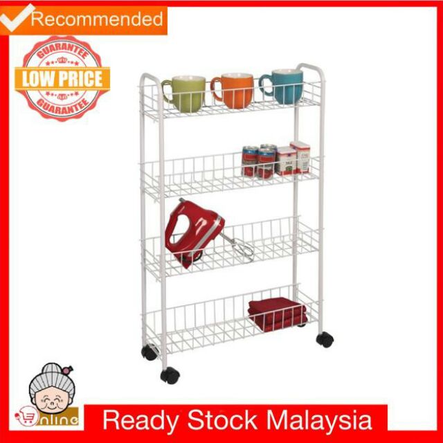  Rak  Dapur  Besi 4 tingkat beroda  Shopee Malaysia