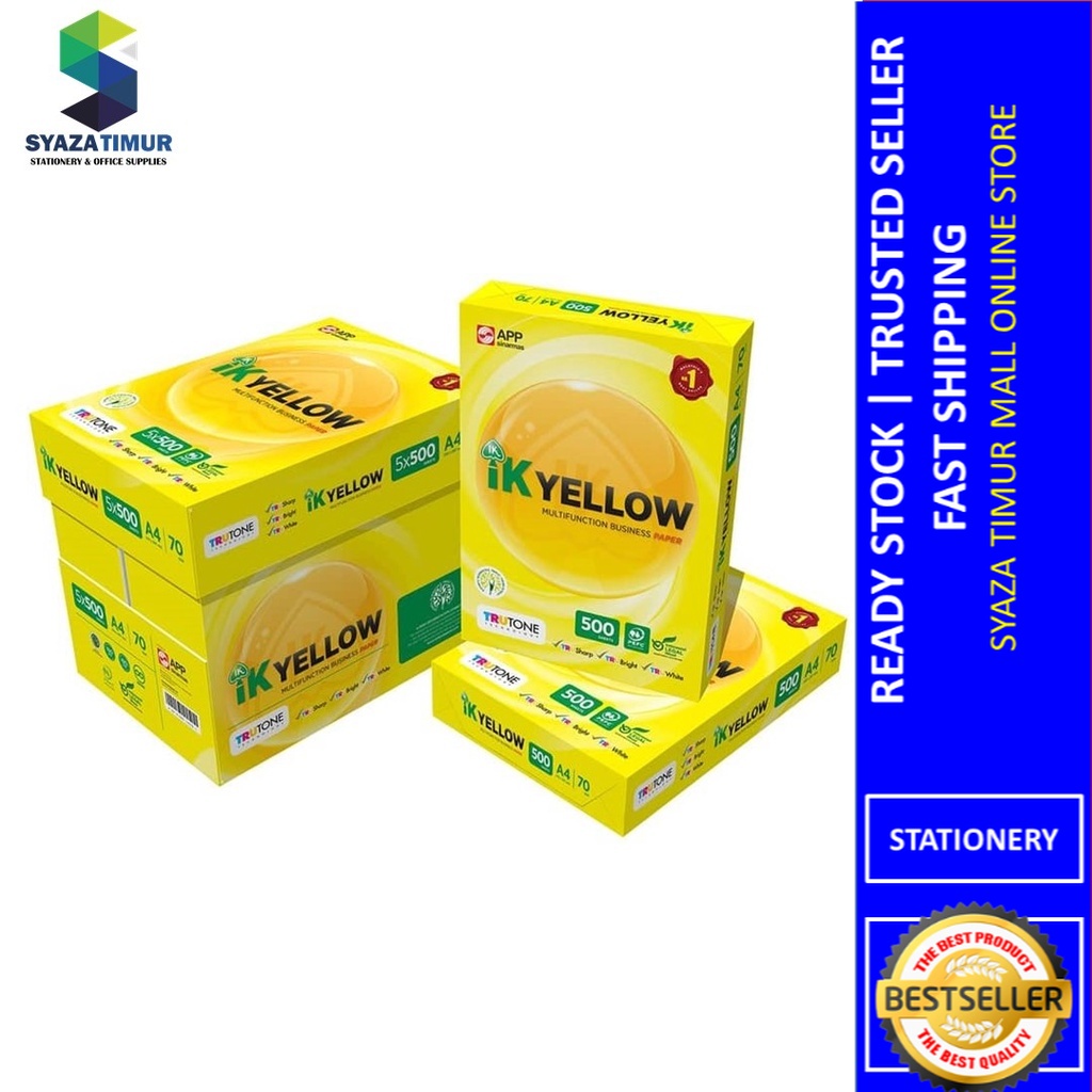 IK Yellow A4 Paper 70GSM (500's x 5 Ream) Shopee Malaysia