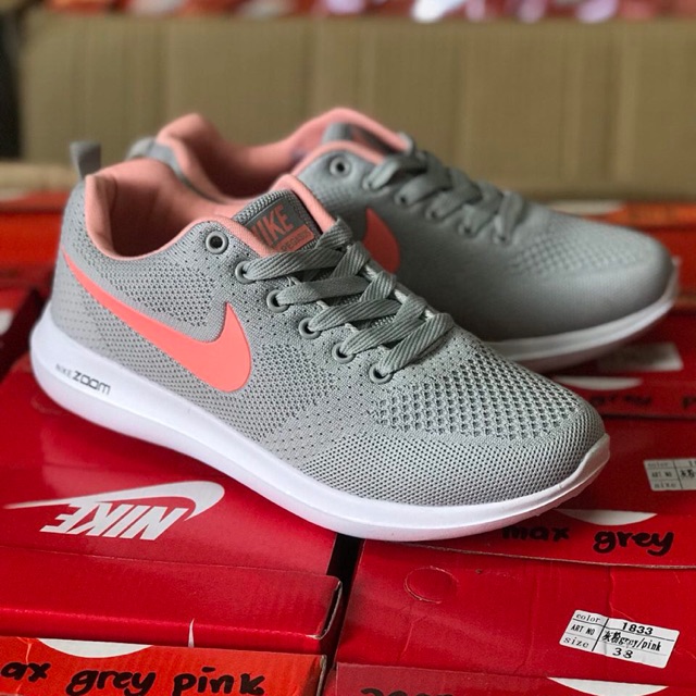 peach and grey nike shoes