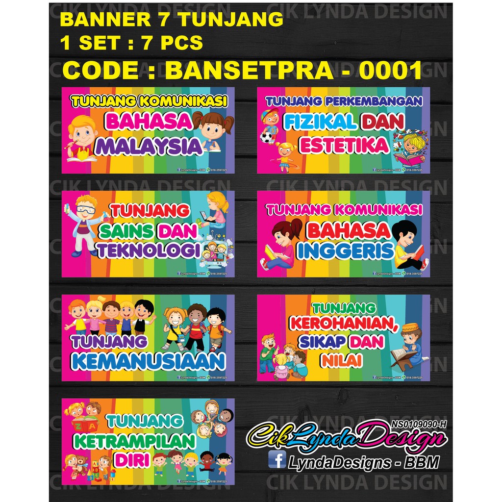 Pre Order Banner Set 7 Tunjang Prasekolah Shopee Malaysia