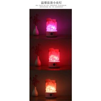 Himalayan Crystal Rock Salt Light Table Lamp Air Purifying Lampu Garam