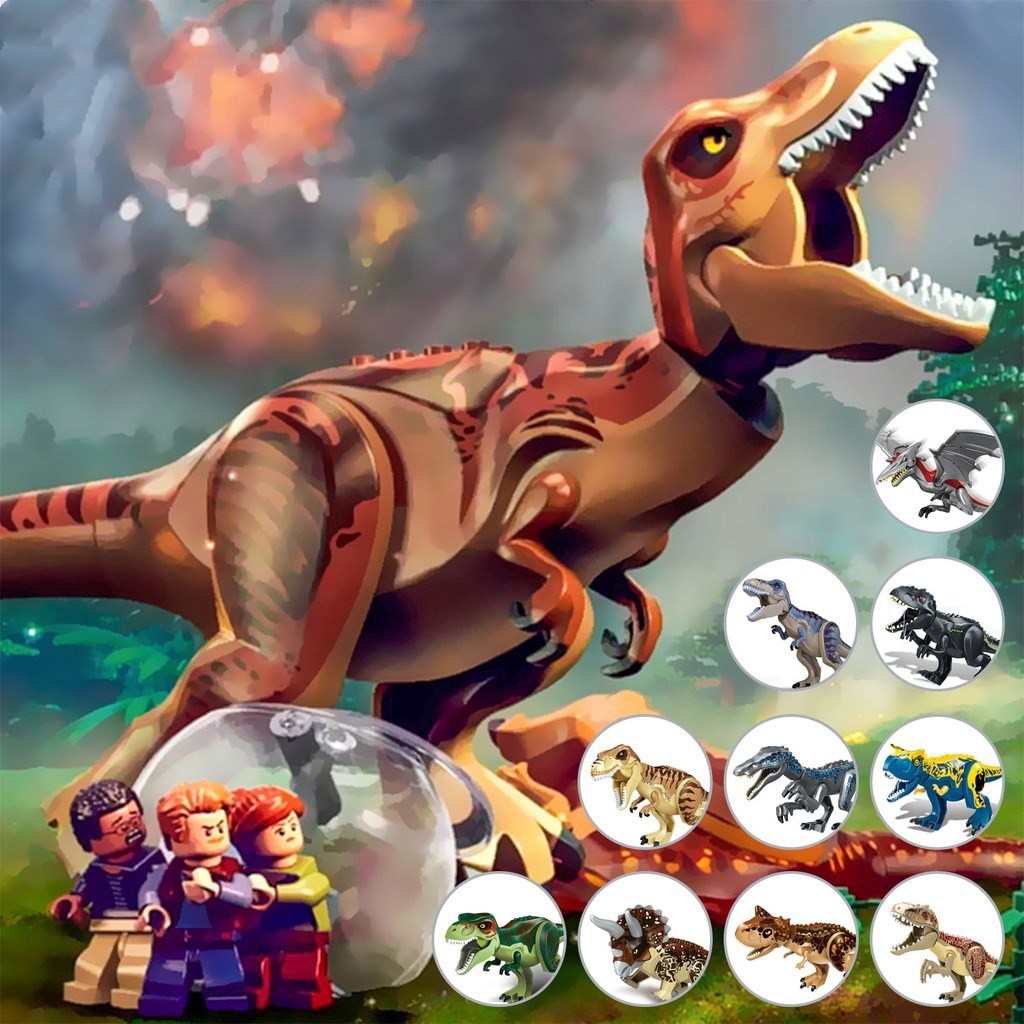Jurassic World Big Dinosaur Collection Tyrannosaurus Triceratops Raptor Realistic Model Shopee Malaysia