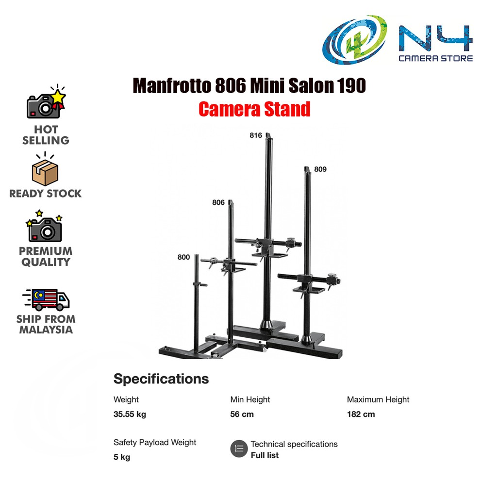 Manfrotto 806 Mini Salon 190 Camera Stand Shopee Malaysia