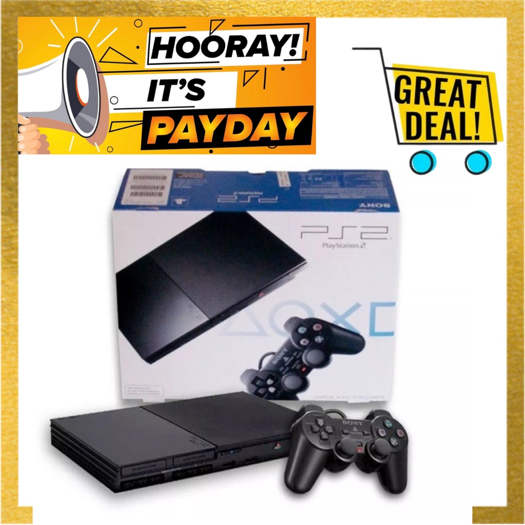 PS2 Slim Ps 2 Original Set (Free 10 Games,256mb Memory Card, 2 Controllers)ORIGINAL GOLD/SILVER Discs Inclusive