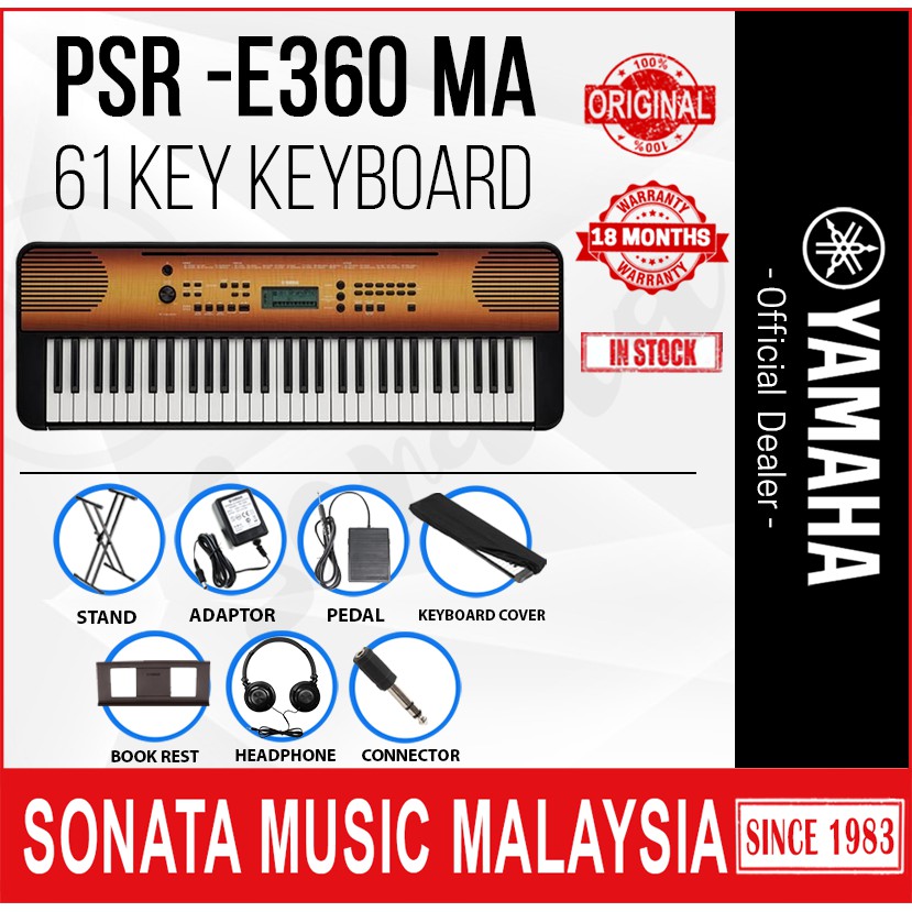 Yamaha Psr 60 Ma 61 Keys Portable Keyboard Package B Psre360ma Psr 60 Ma Psr360 Psr 360 Shopee Malaysia