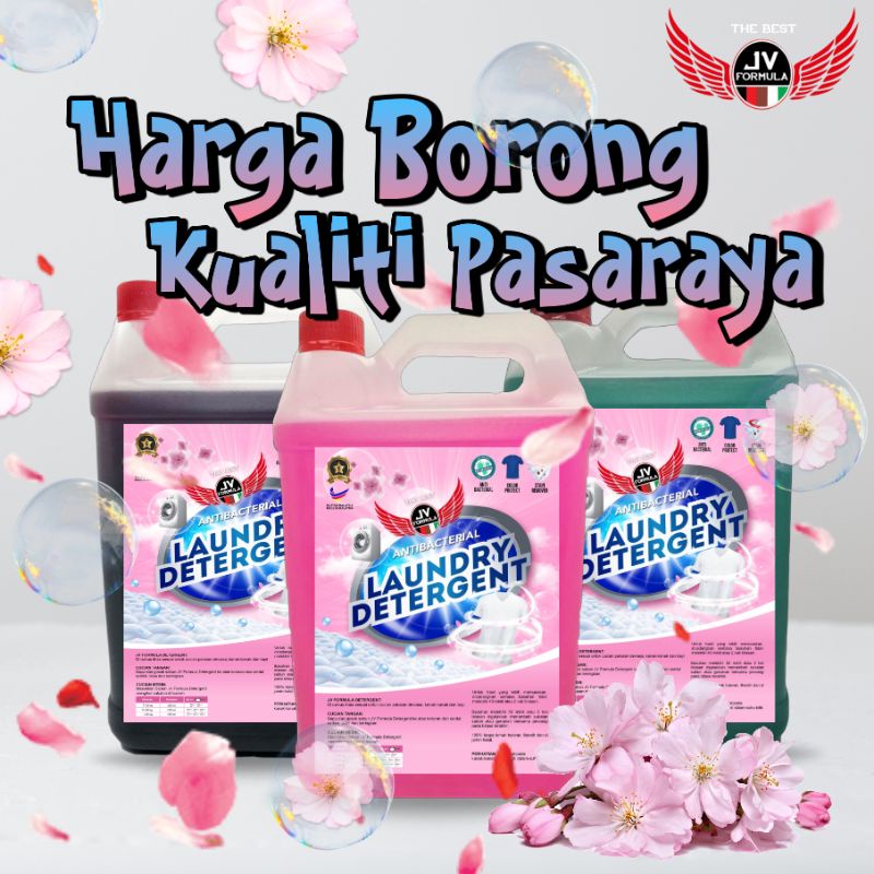 SABUN DOBI WANGI+PELEMBUT+ANTIBAKTIRIA 5KG LIQUID LAUNDRY DETERGENT HIGH QUALITY SABUN PENCUCI BAJU JV FORMULA SOFTENER