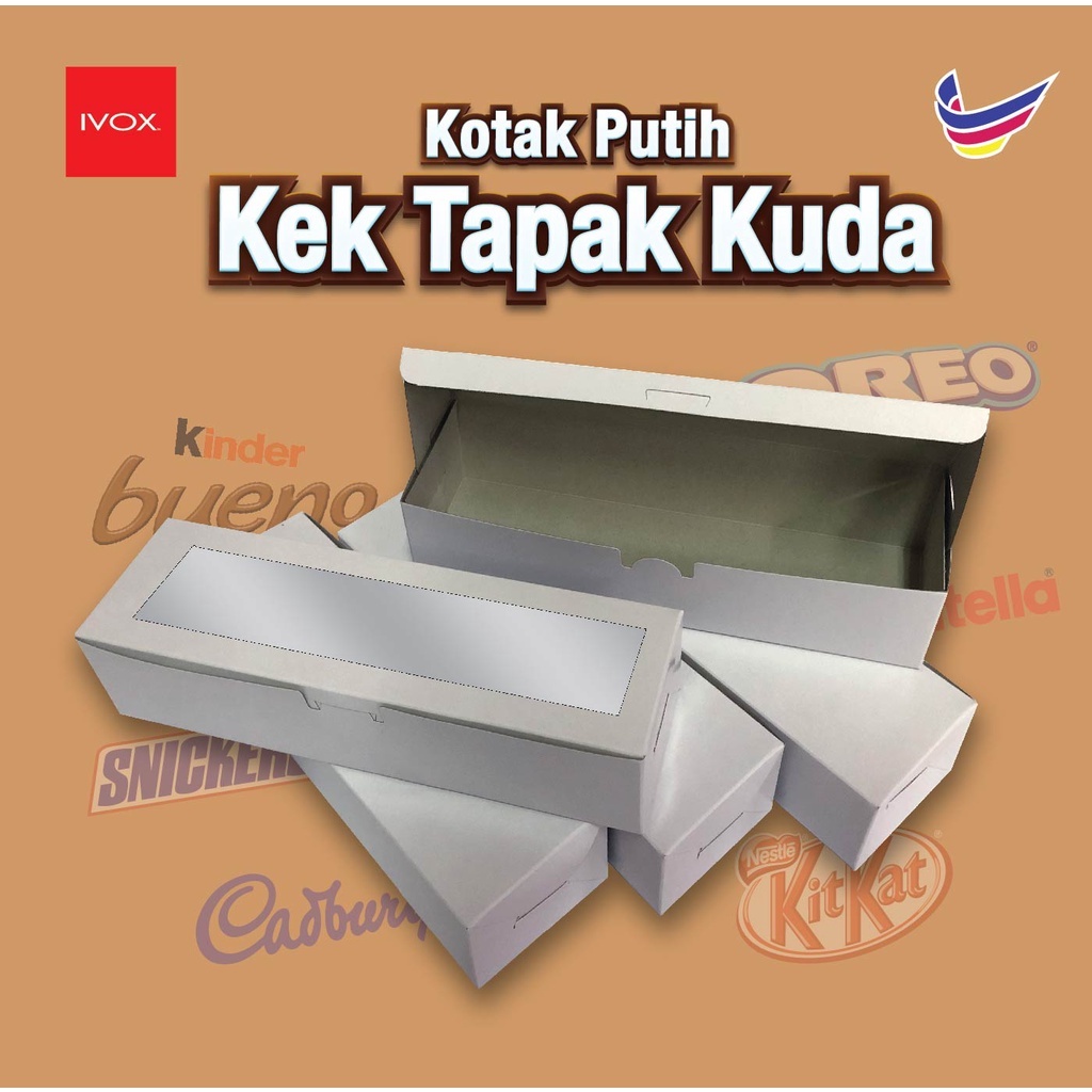 SPECIAL OFFER! Kotak Putih Kek Tapak Kuda / Roti John / Kek Roll / Kek Brownies / Kek Batik / Kotak Kuih / Kotak Pizz