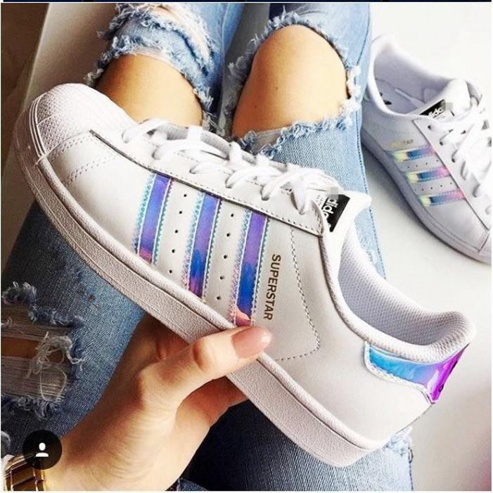 adidas white metallic silver superstar