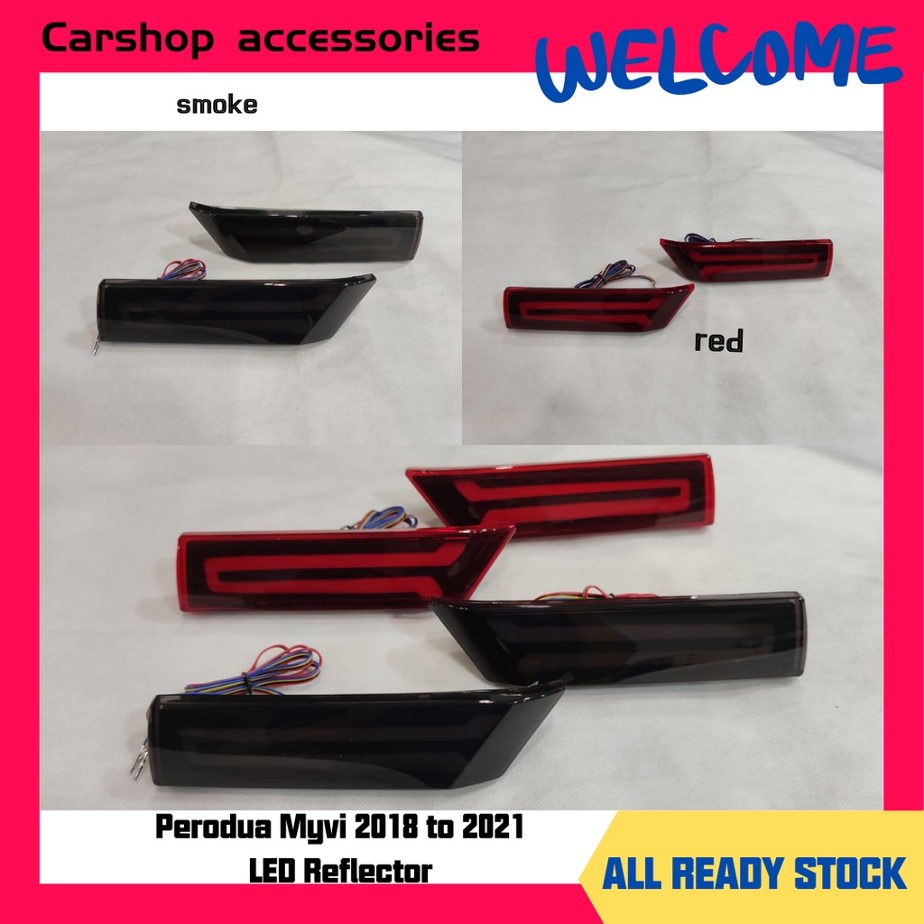 Perodua Myvi 2018 to 2021 Q5 Rear Bumper LED Reflector / Light Bar 4 in