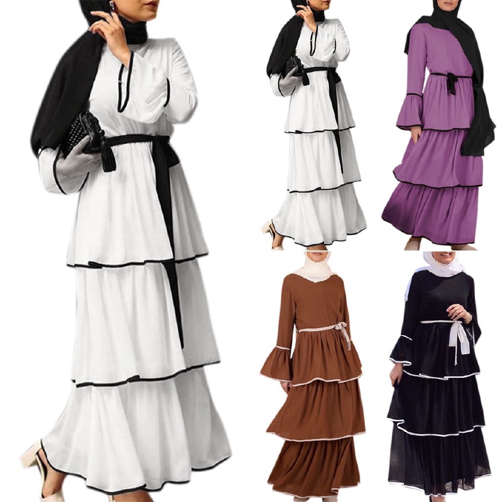 Fashion long dress gaun putih Jubah muslim fesyen hitam ...