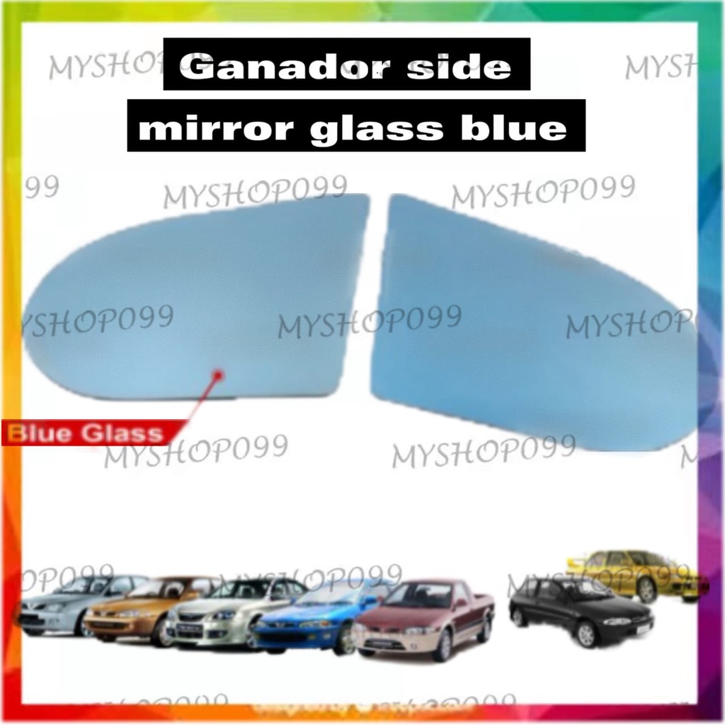 Ganador Mirror Blue Lens Glass Only Cermin Kaca Glass Proton Wira Satria Gen2 Honda Civic EK EG