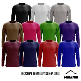 MIKANIA Microfiber Jersey Plain T-Shirt Long Sleeve | Jersi T-shirt ...