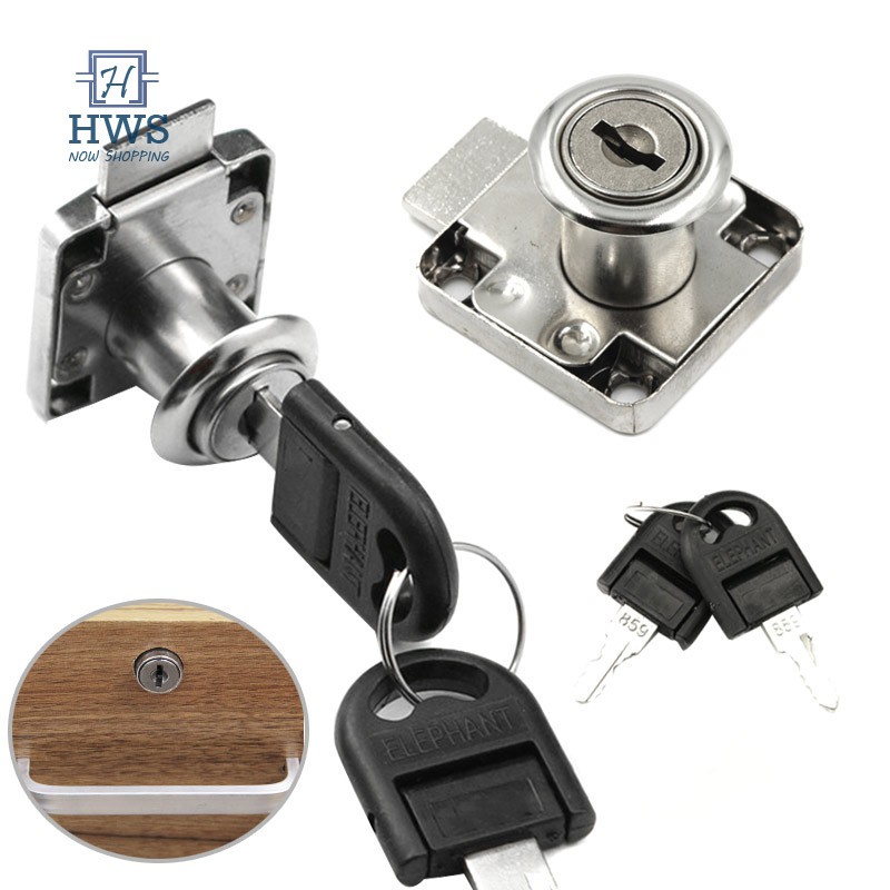 Drawer Lock With 2 Keys Zinc Alloy Furniture Door Cabinet Locks