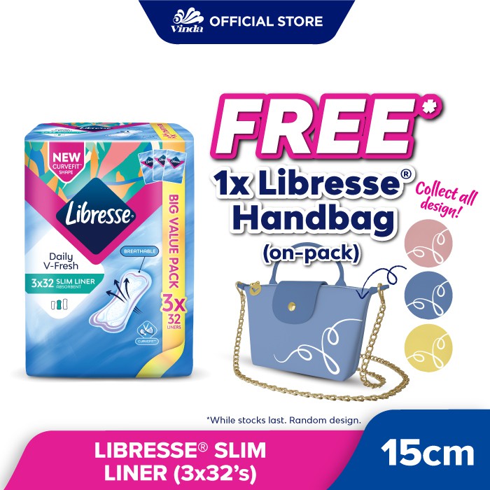 Libresse Slim Panty Liner (3x32s) [Free Handbag] Shopee Malaysia