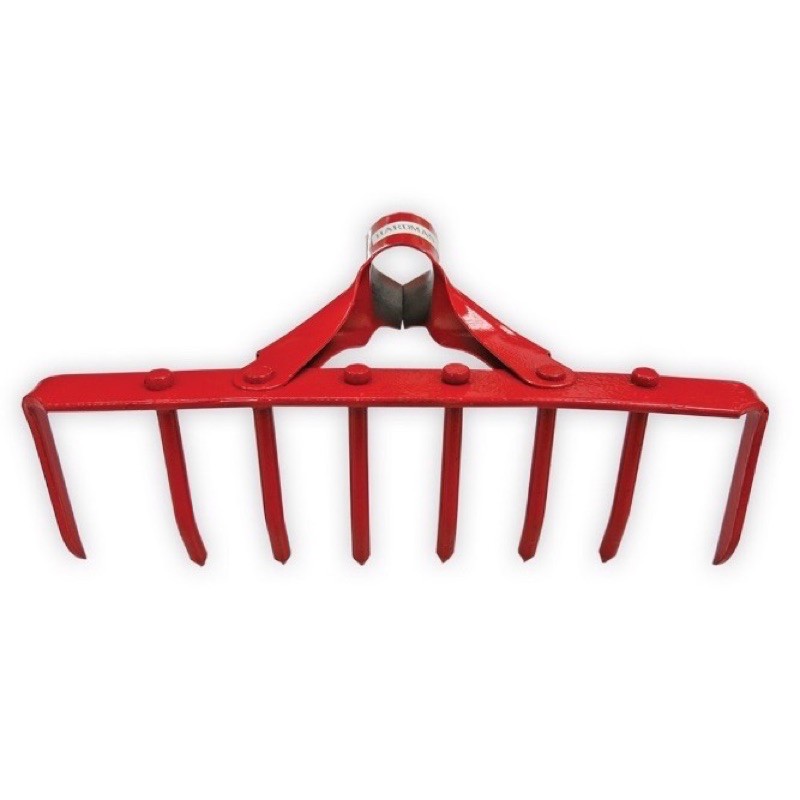 Red Metal Rake Iron Rake 8T/10T/12T Garden Rake / Pencakar Rumput ...