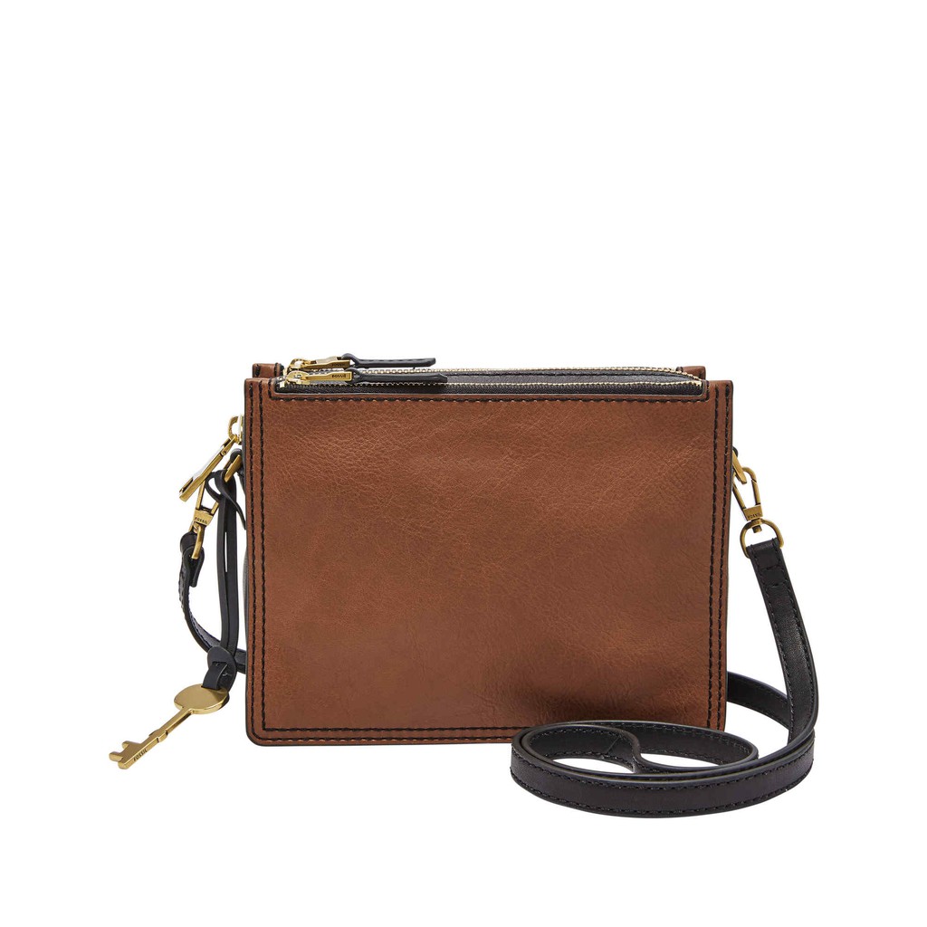 fossil sling bag leather