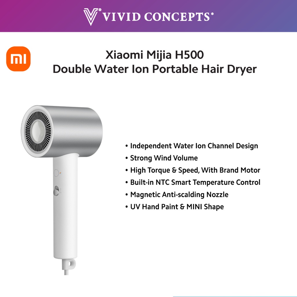 Xiaomi Mijia H500 Double Water Ion Portable Hair Dryer | Shopee Malaysia