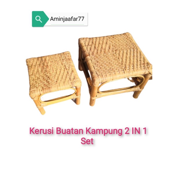 [Produk Tempatan] 2 IN 1 Set Handmade Kerusi Rotan Bangku Rattan Stool